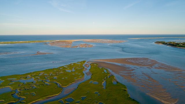 Aerial view of Eastward Road, Chatham, MA