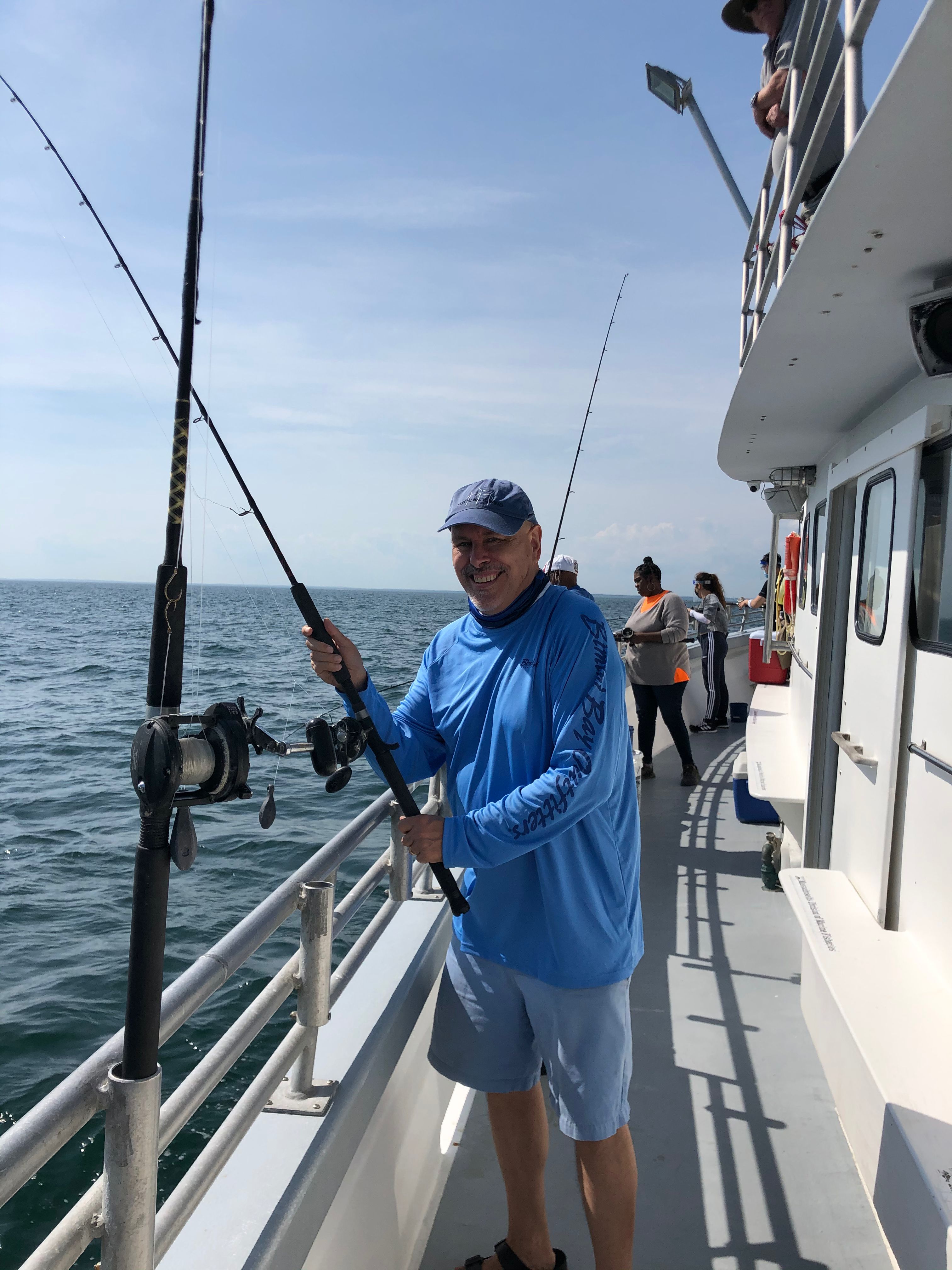 Patrick fishing on Boat off Cape Cod_July 2020