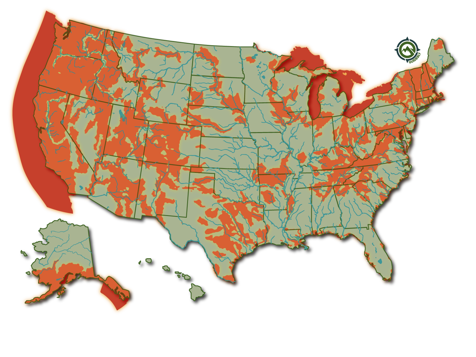 Rainbow Trout United States Fishing Heatmap