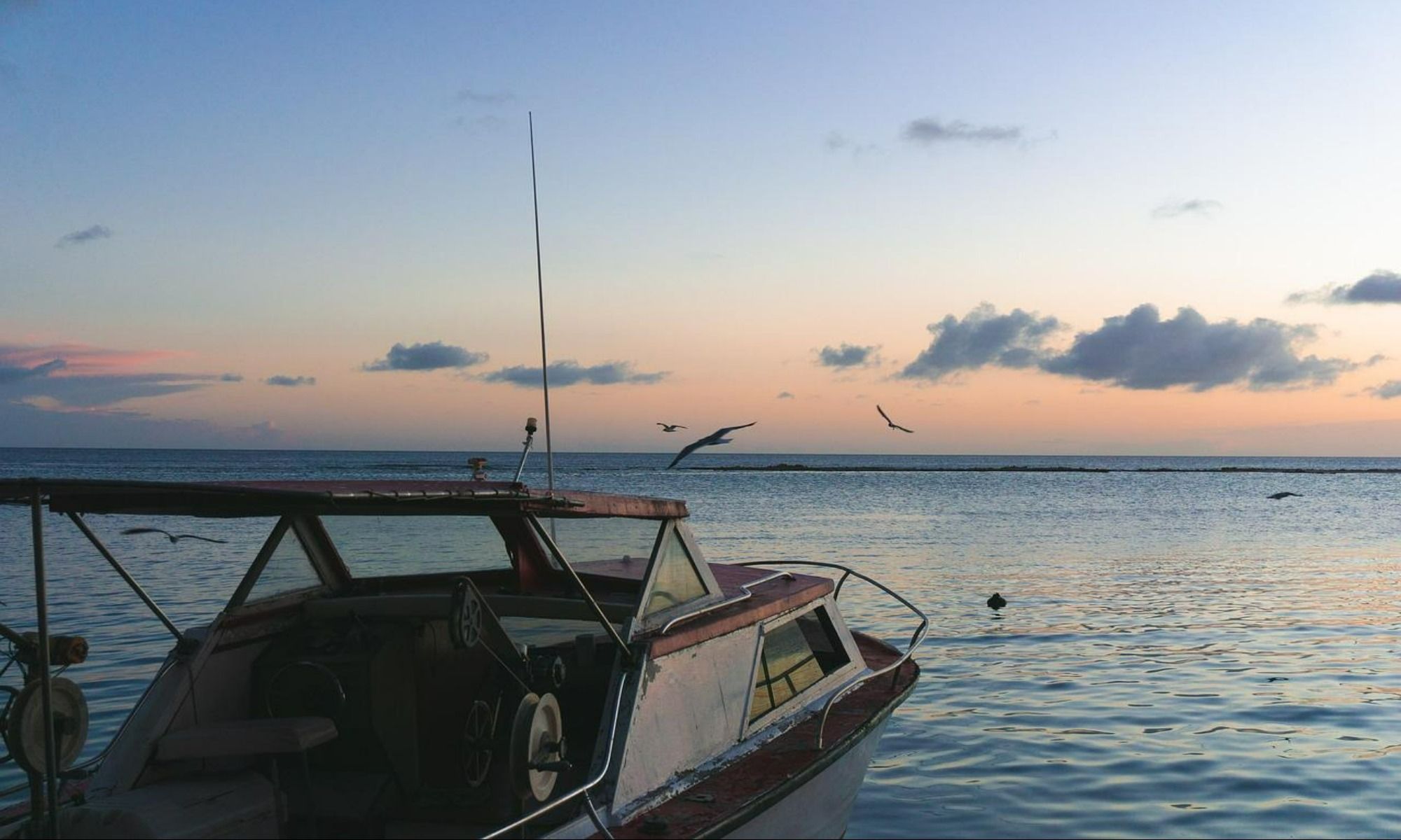 old boat on the sea